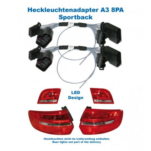 Facelift LED Rear Lights - Adapter - Audi A3 8PA Sportback