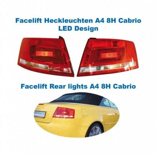 Facelift LED Rear Lights - Lights Only - Audi A4 8H Cabrio