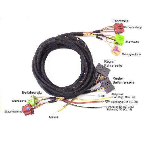 Seat Heating + Electric Memory Seats - Harness - VW Golf 4