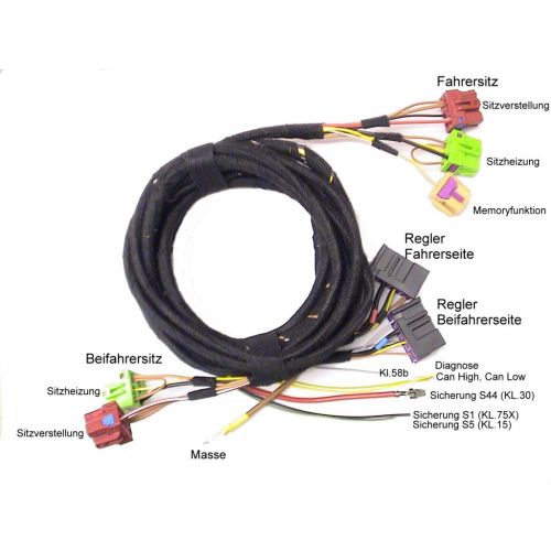 Seat Heating w/Adjustment & Memory - Harness - VW Passat 3BG