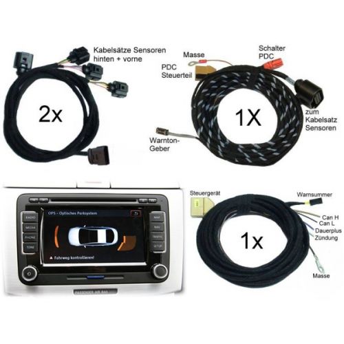Genuine VW OEM Retrofit Kit - OPS Optical Parking Sensors - Front & Rear - Golf 6 VI