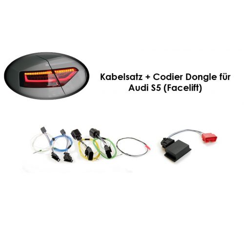 Wiring harness + coding dongle LED Rear Lights Audi A5/ S5 Facel