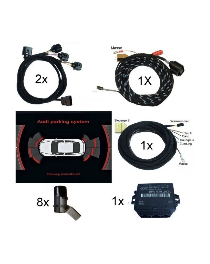 Genuine Audi OEM Retrofit Kit - OPS Parking Sensors - Front & Rear - A1 8X