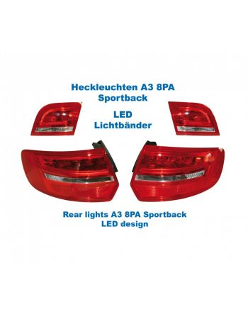 Facelift LED Rear Lights - Lights Only - Audi A3 8PA Sportback