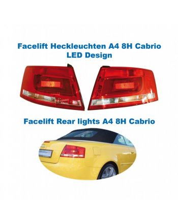 Facelift LED Rear Lights - Lights Only - Audi A4 8H Cabrio