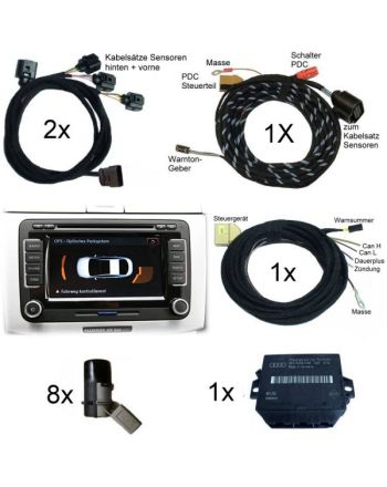 Genuine VW OEM Retrofit Kit - OPS Parking Sensors - Front + Rear - Passat CC