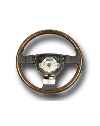 Original VW Golf 5 V Jetta walnut steering wheel multifunction