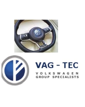 VW GTI Multifunction Sports Steering Wheel - RED stitch