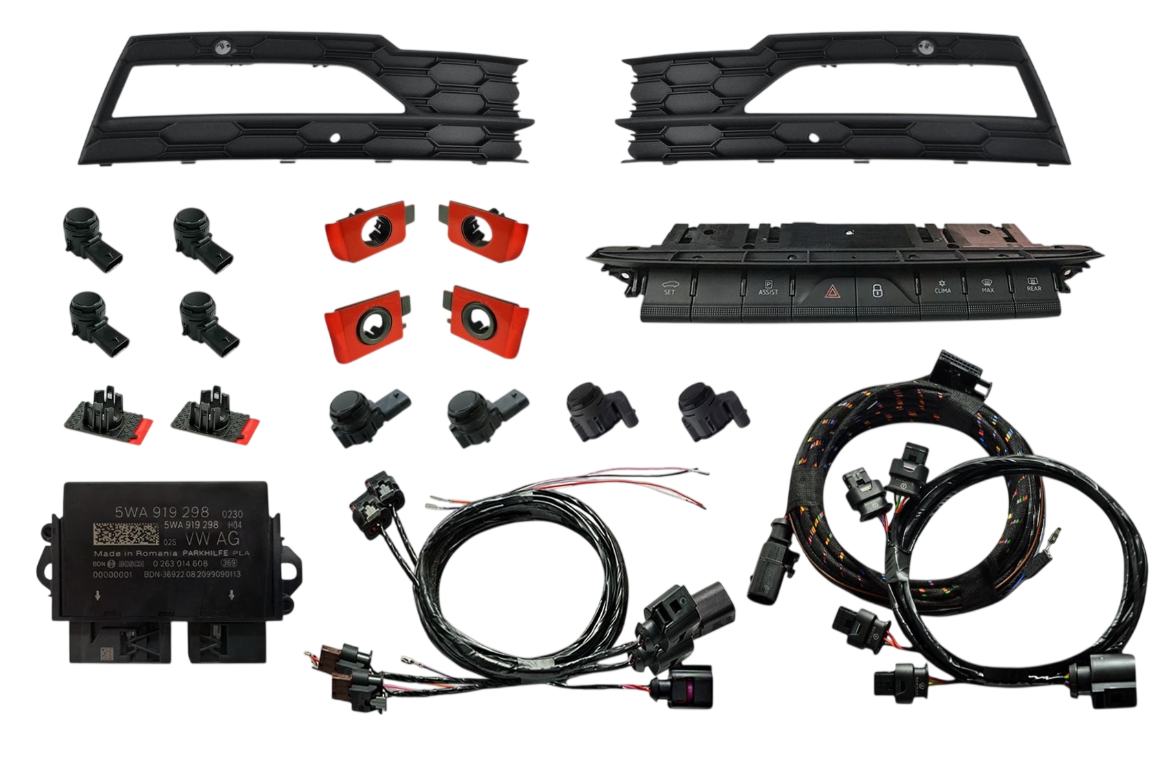 Genuine Skoda OEM Retrofit Kit - Park Assist + OPS Parking Sensors – Front + Rear – Octavia NX